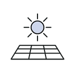 太陽と太陽光パネル